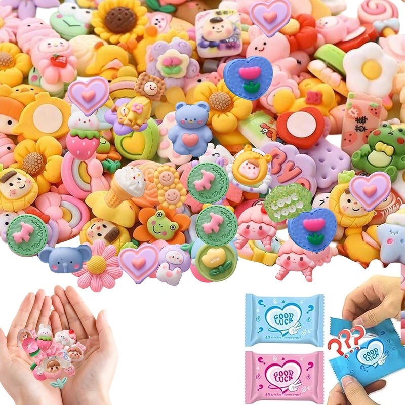 CIYOJA 50PCS Vibrant Cartoon Resin Blind Bags – Colorful Mini Charms for Crafts, DIY Phone Case Decoration, Cute Resin Figures & Creative Art Projects - Image 1